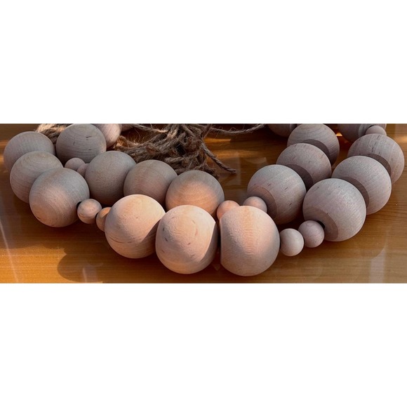 Chunky Wooden Beaded Tassel Garland - Picture 6 of 10